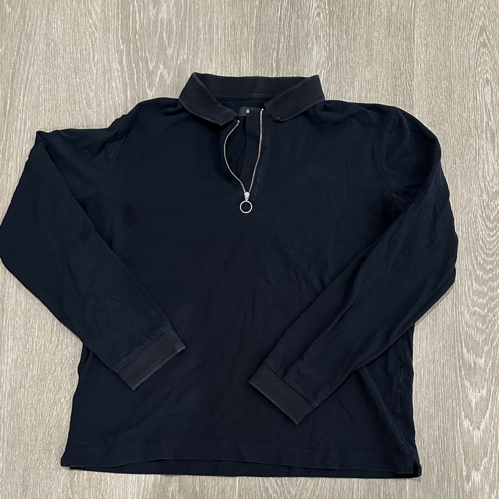 Rapha Dark Long Sleeve cotton pique polo